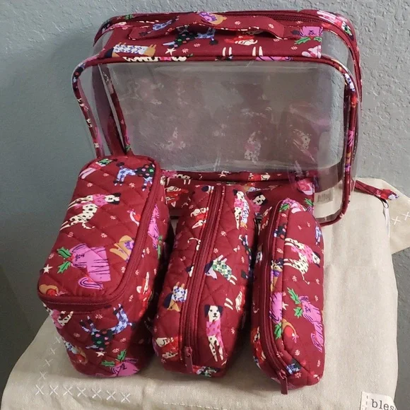 Vera Bradley Hound dog Travel Organizer 4 pc. Cosmetic Bag NWT - Dog Lover Dogs - Picture 8 of 9